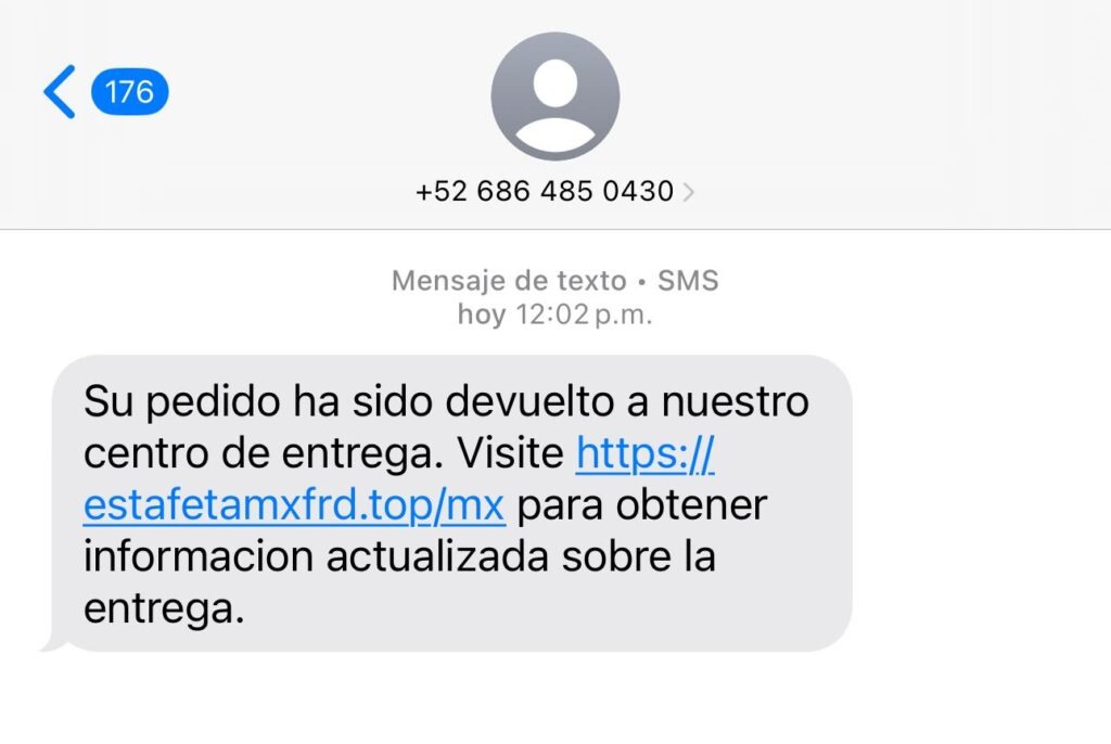Captura del mensaje reportado