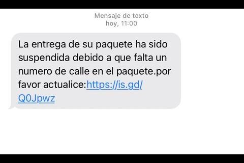 Captura del mensaje reportado